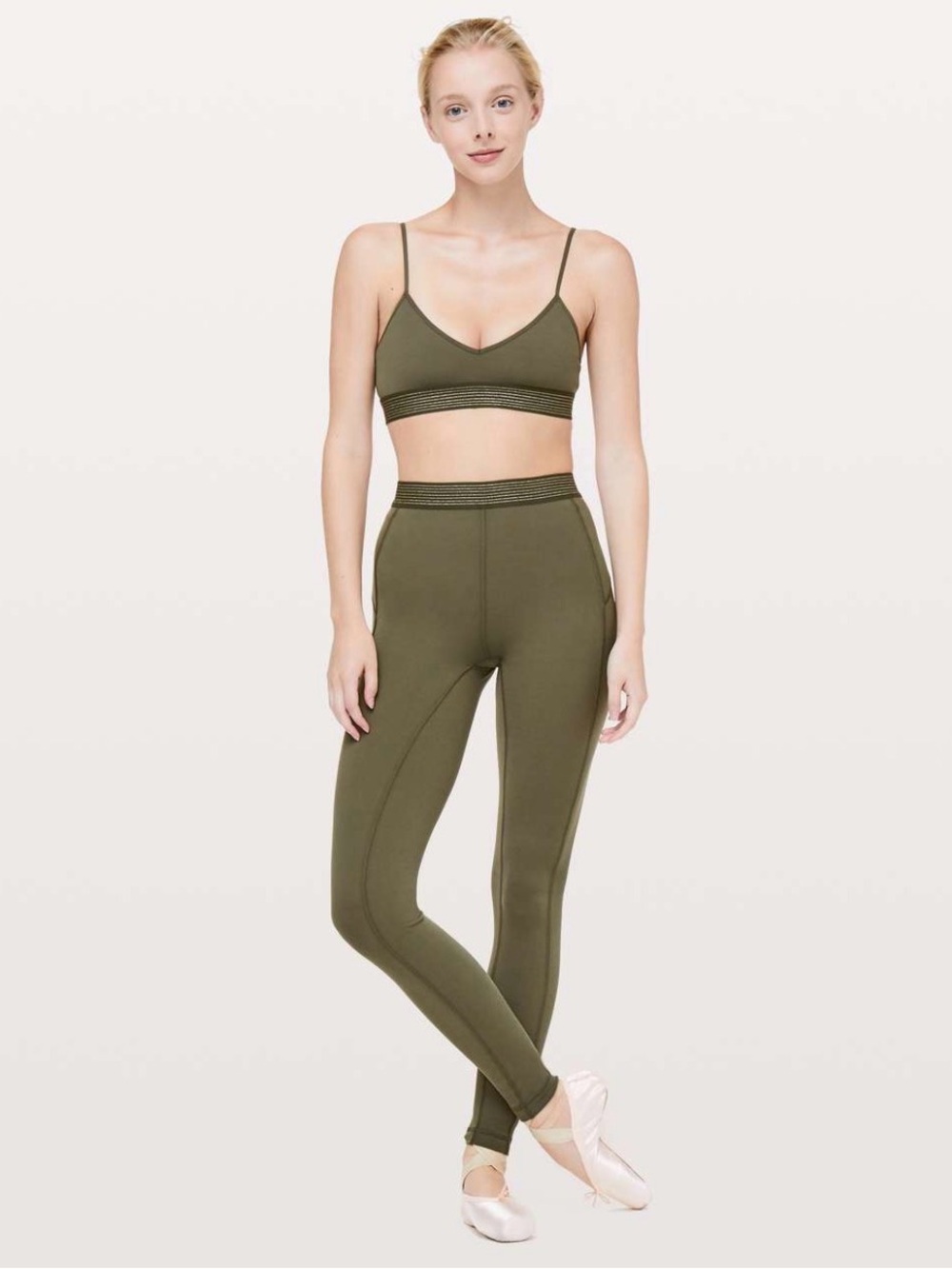 Lululemon *Full Set - Bra (8) Legging (4)  Principal DancerOlive Green
**Limited